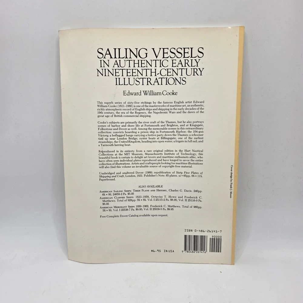 Dover Sailing Vessels 19th Century Illustrations Cooke Paperback Nautical Art
